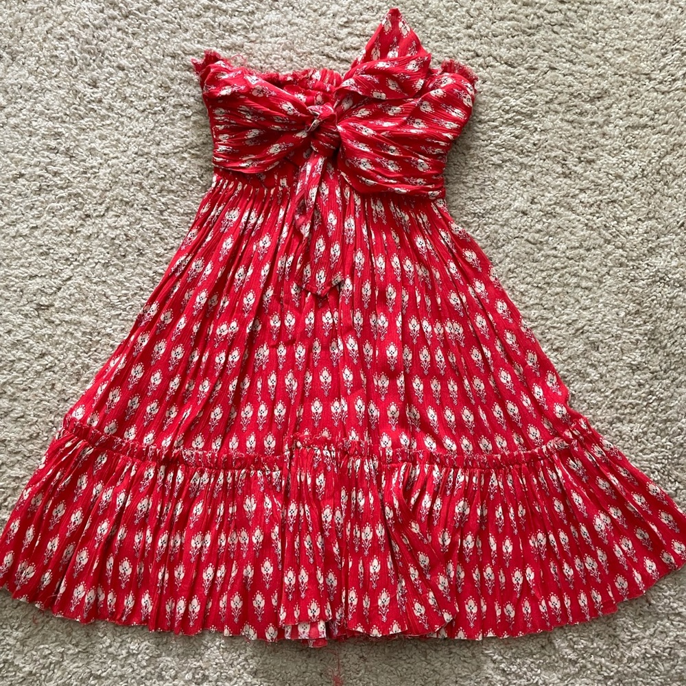 Free People Red Strapless Mini Dress M